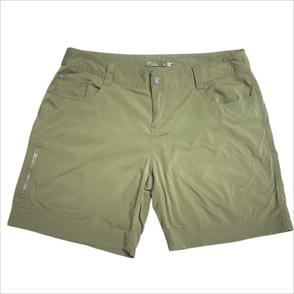 PRANA Hazel Women's Nylon Ripstop Hiking Shorts in Cargo Olive Green Size 10 - Picture 2 of 8